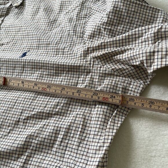 Ralph Lauren L‎ Men’s Classic Fit Cream/Brown Striped Long Sleeve Button Shirt - Picture 5 of 11